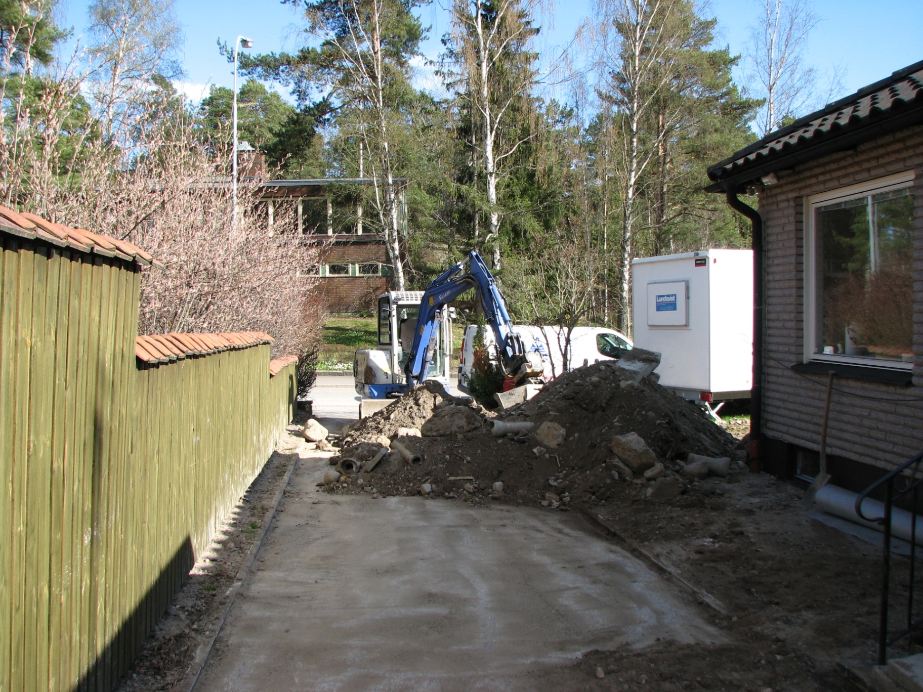 Schaktarbete vid villa